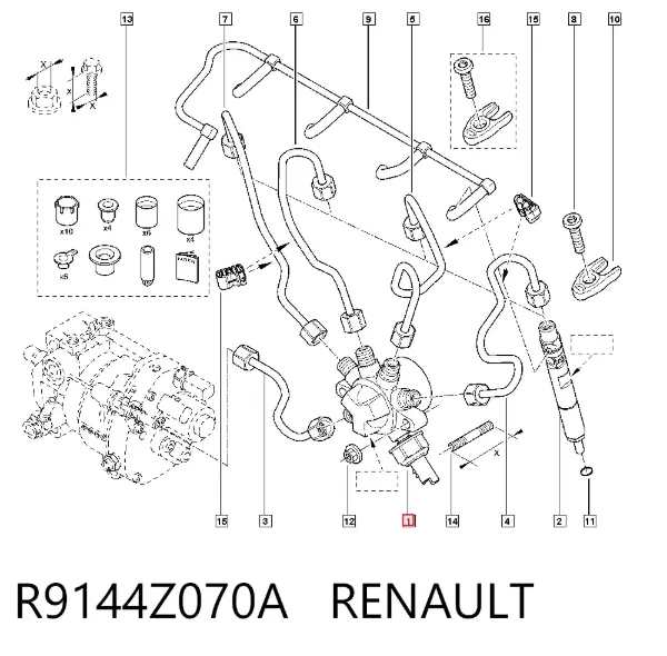 Распределитель топлива (рампа) R9144Z070A Renault (RVI)