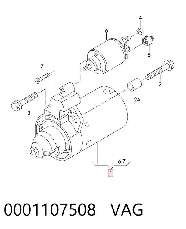 Стартер 0001107508 VAG