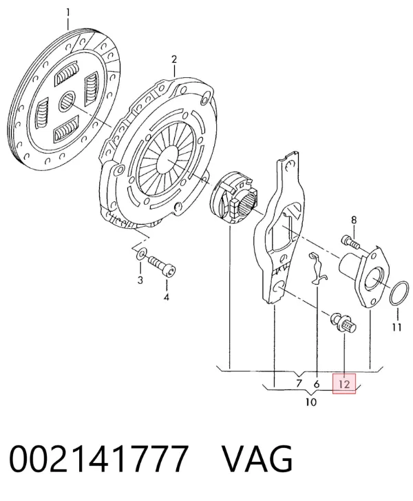 Болт крепления корзины сцепления 002141777 VAG