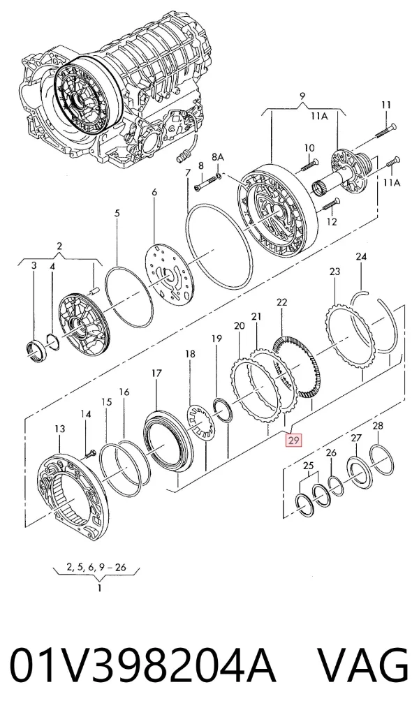 Ремкомплект АКПП 01V398204A VAG