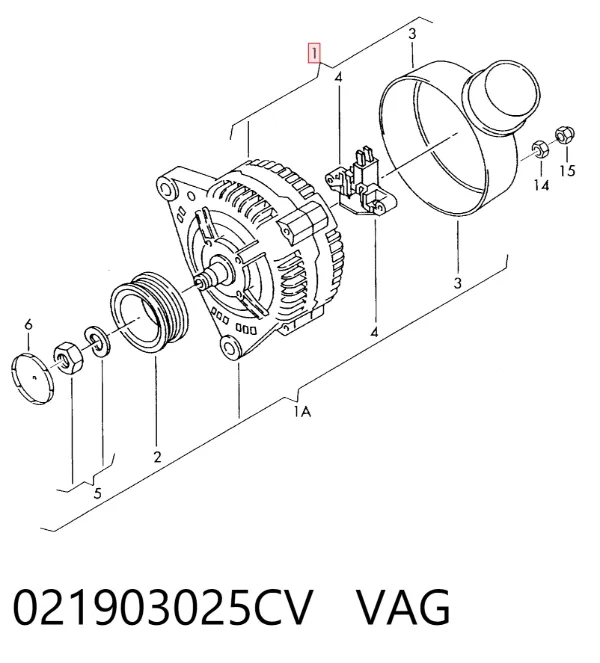 Генератор 021903025CV VAG