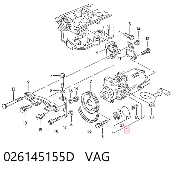 Насос ГУР 026145155D VAG