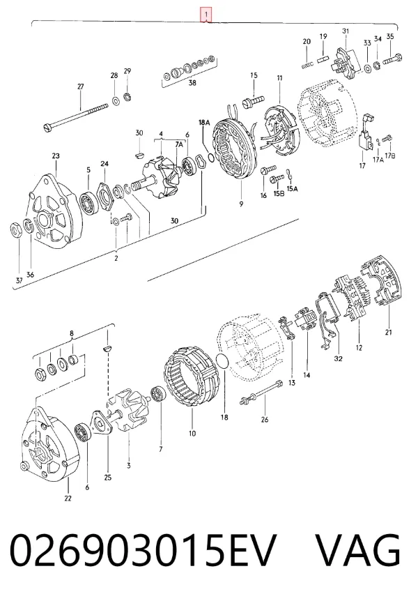 Генератор 026903015EV VAG