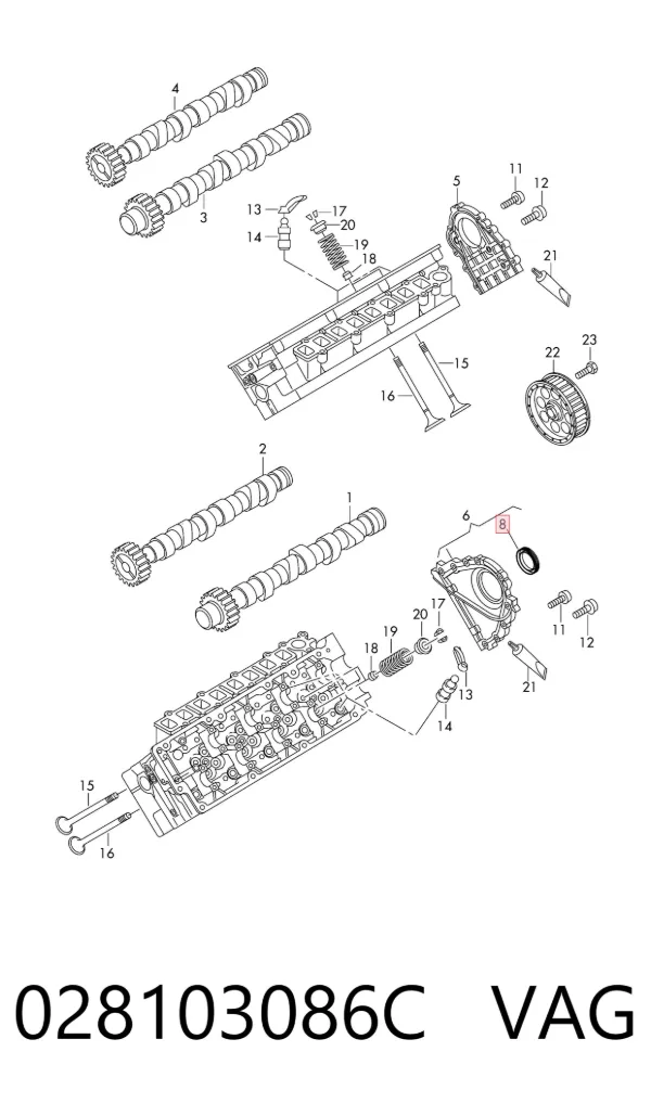 Сальник распредвала Audi A8 D3