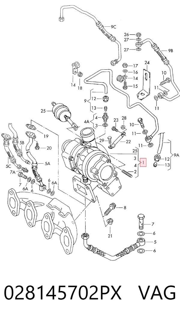 Турбина 028145702PX VAG