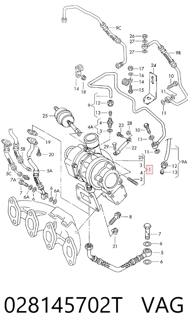 Турбина 028145702T VAG