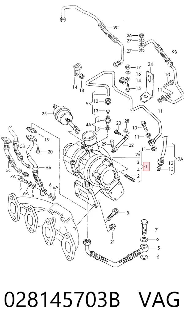 Турбина 028145703B VAG