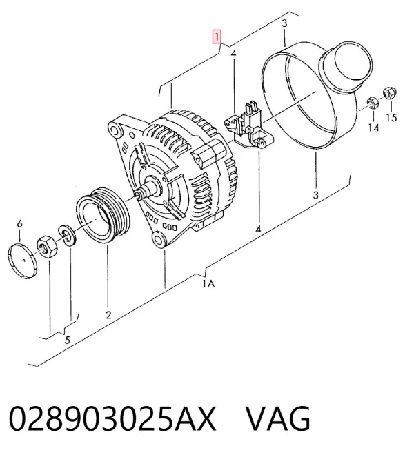 Генератор 028903025AX VAG