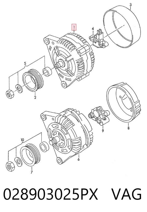 Генератор 028903025PX VAG
