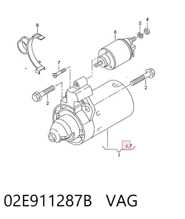 Втягивающее реле стартера 02E911287B VAG