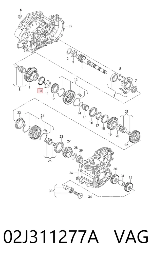 Кольцо синхронизатора 02J311277A VAG
