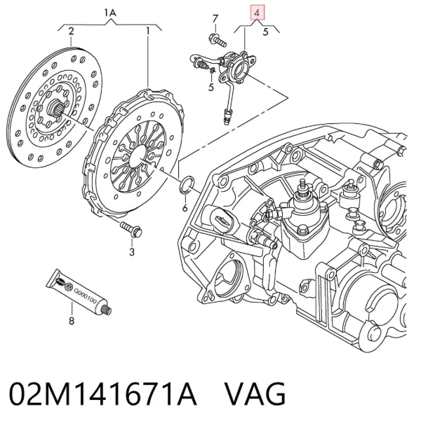 Рабочий цилиндр сцепления в сборе 02M141671A VAG