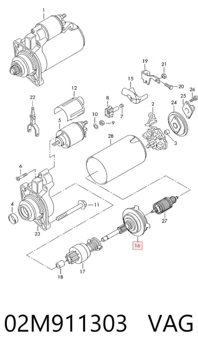 Шестерня стартера VAG 02M911303