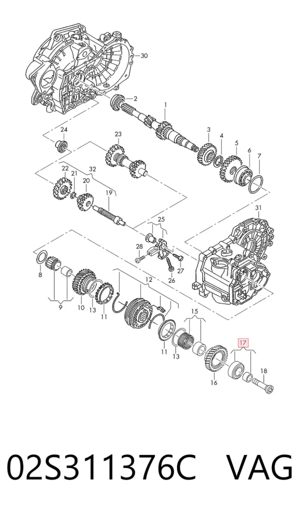 Подшипник первичного вала КПП 02S311376C VAG