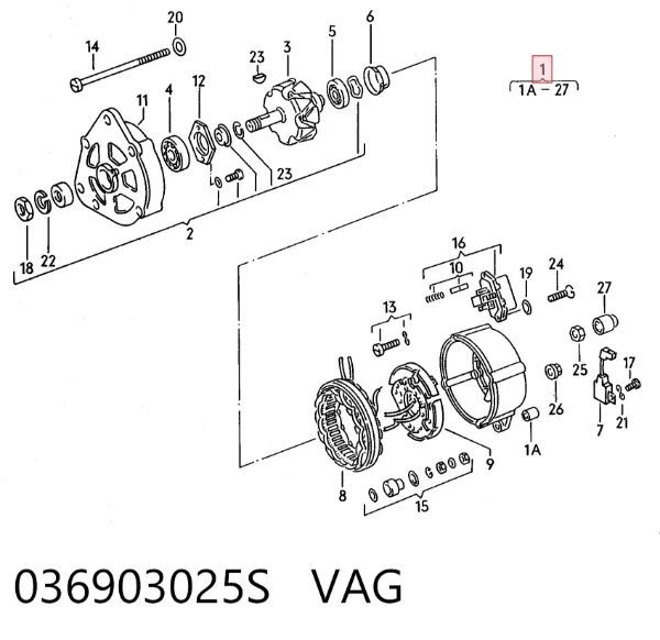 Генератор 036903025S VAG