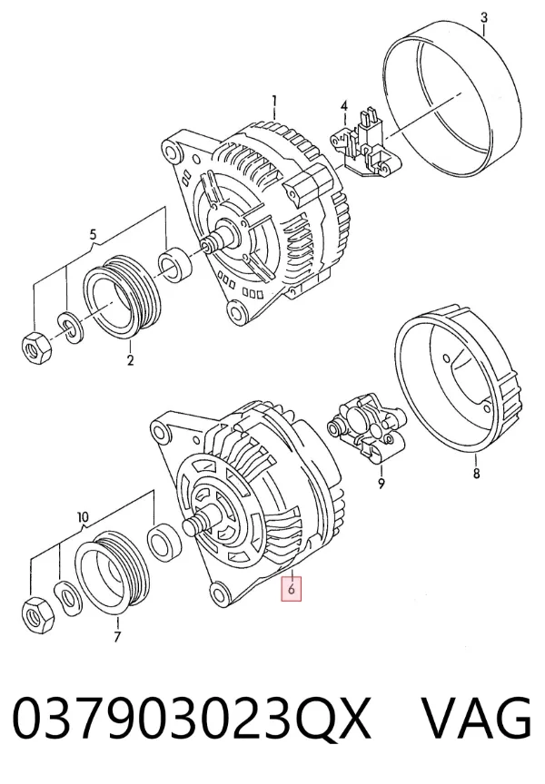 Генератор 037903023QX VAG