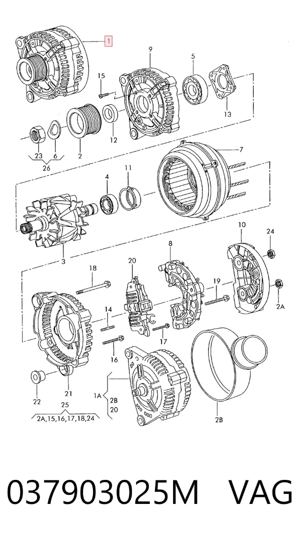 Генератор 037903025M VAG