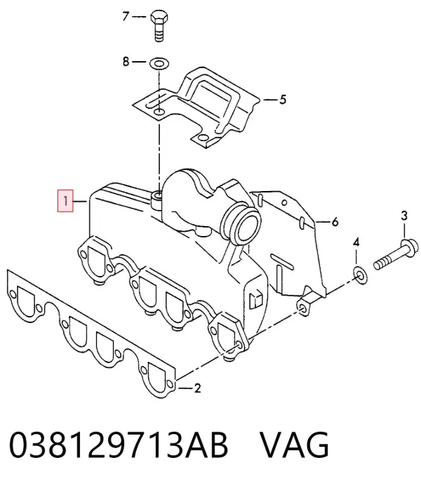 Впускной коллектор 038129713AB VAG