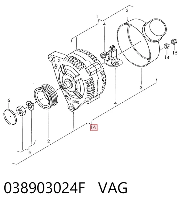 Генератор 038903024F VAG
