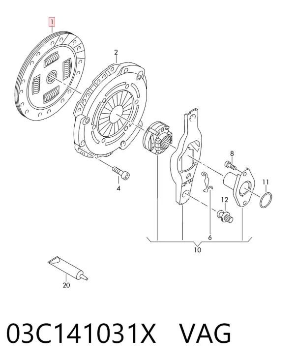 Диск сцепления 03C141031X VAG