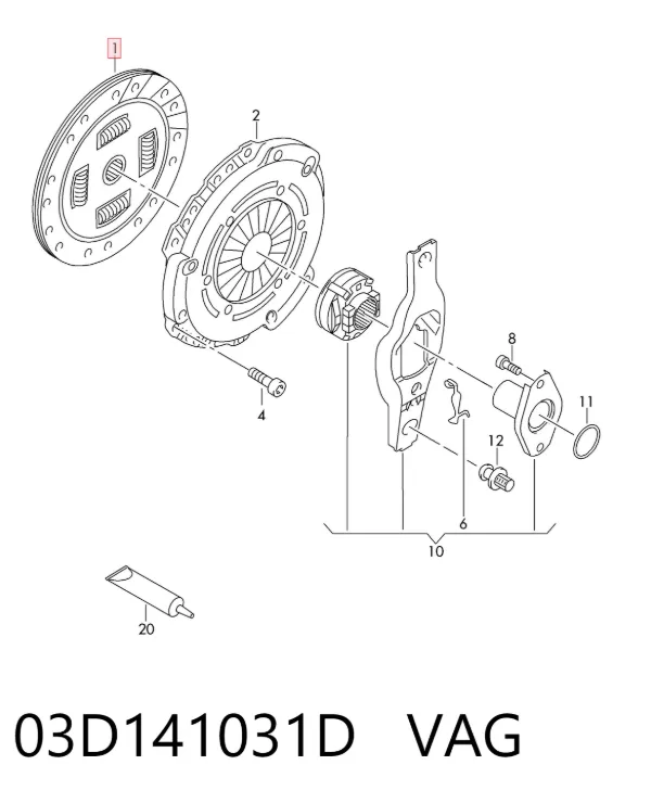 Диск сцепления 03D141031D VAG