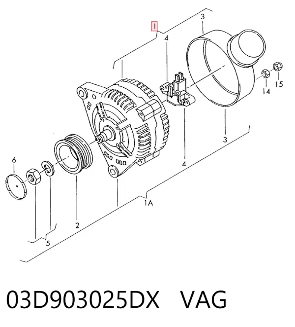 Генератор 03D903025DX VAG