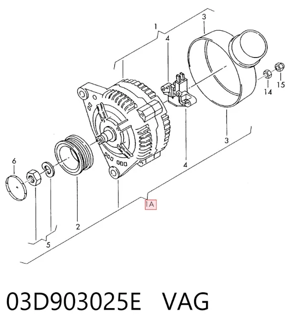 Генератор 03D903025E VAG