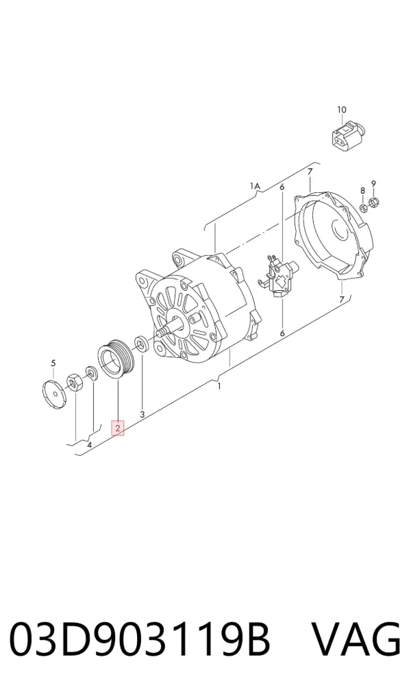 Шкив генератора Seat Ibiza IV
