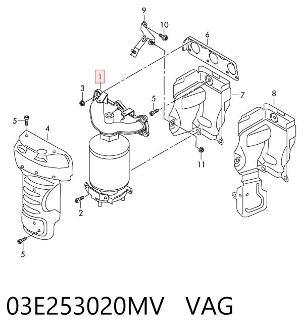 Катализатор 03E253020MV VAG