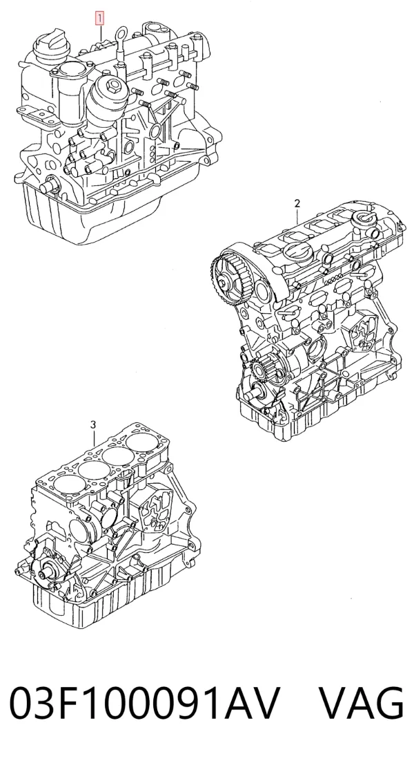 Двигатель 03F100091AV VAG