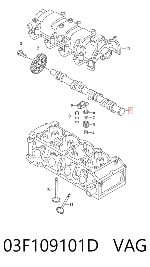 Распредвал 03F109101D VAG
