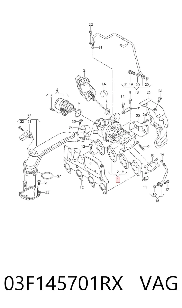 Турбина 03F145701RX VAG