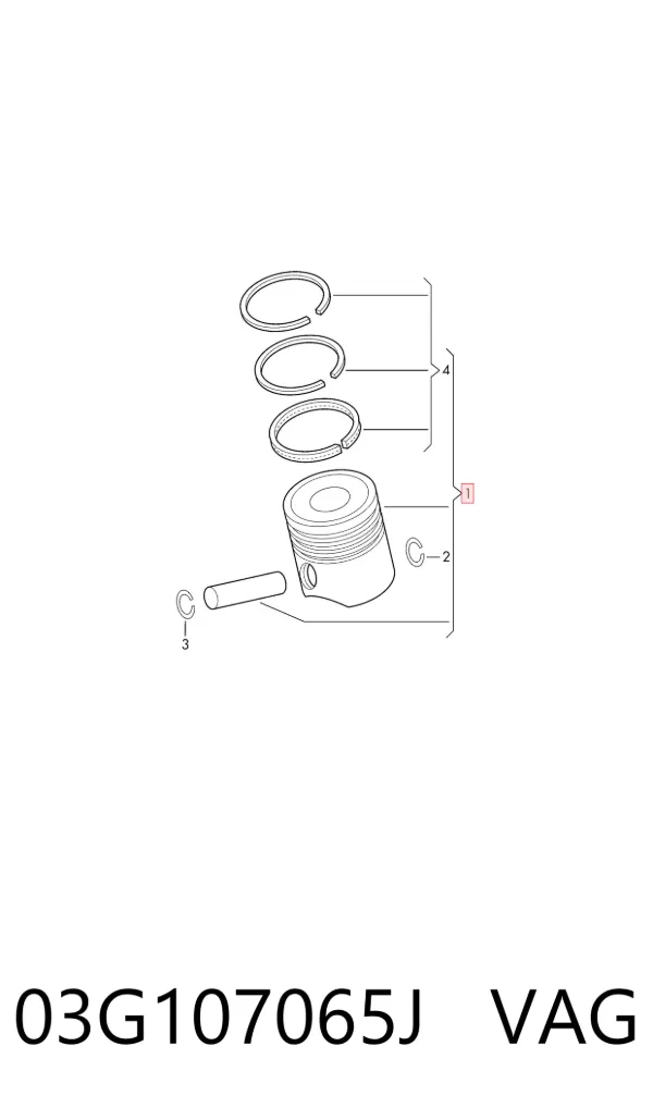 Поршень на 1 цилиндр 03G107065J VAG