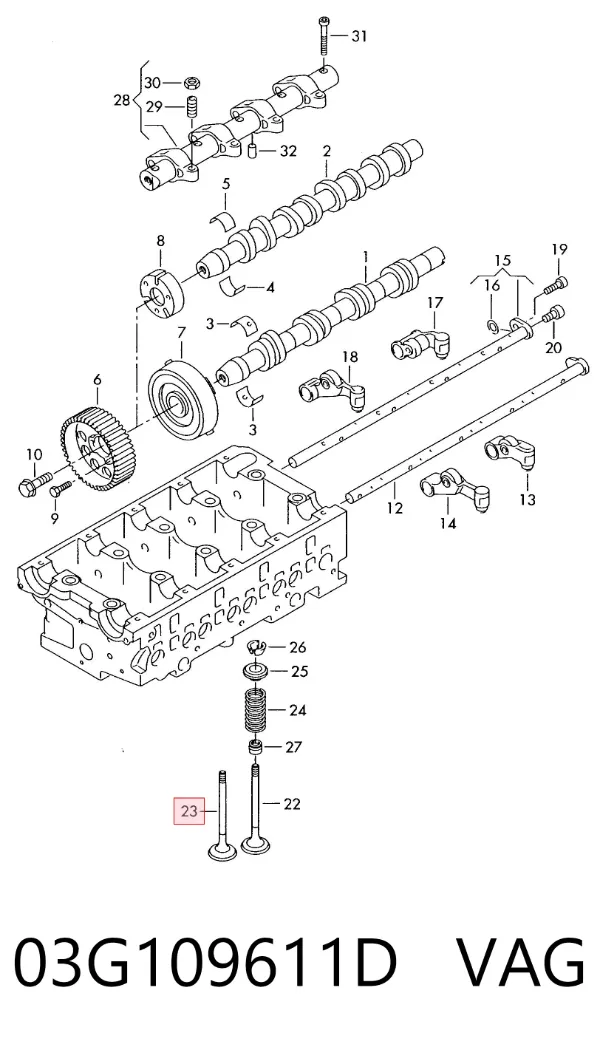 Выпускной клапан 03G109611D VAG