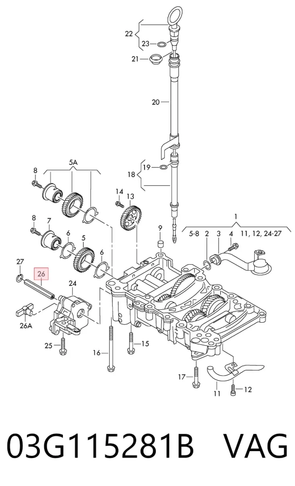 Ремкомплект масляного насоса 03G115281B VAG