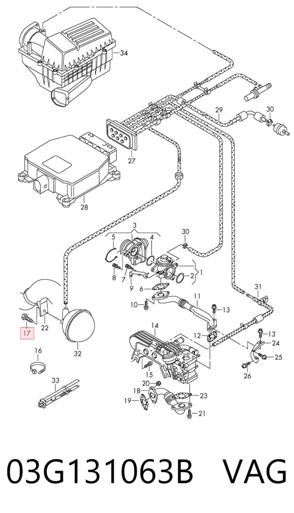 Регулирующая заслонка EGR 03G131063B VAG