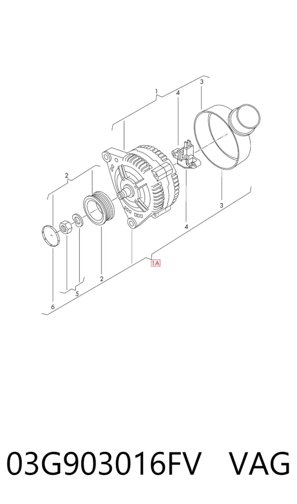 Генератор 03G903016FV VAG