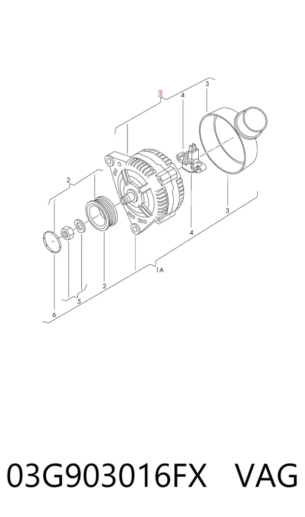 Генератор 03G903016FX VAG