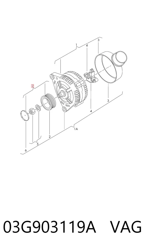 Шкив генератора 03G903119A VAG