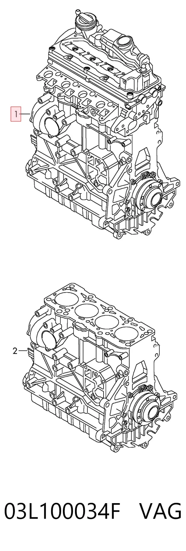 Двигатель 03L100034F VAG
