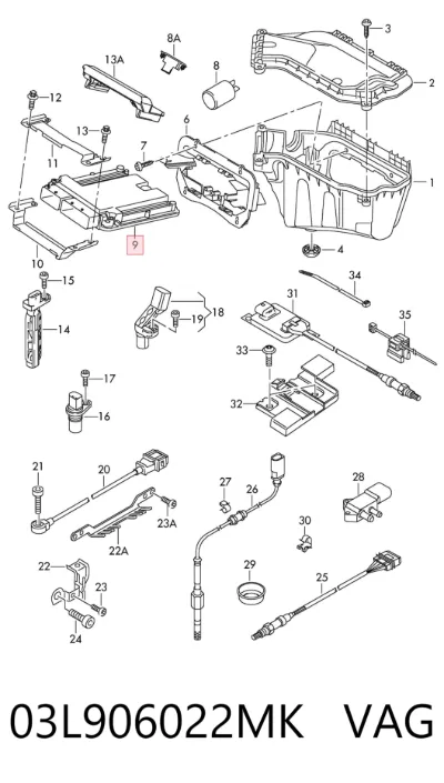 Модуль управления (ЭБУ) двигателем VAG 03L906022MK