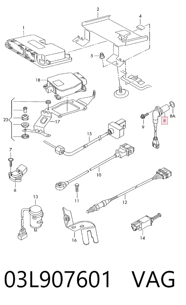 Датчик распредвала 03L907601 VAG