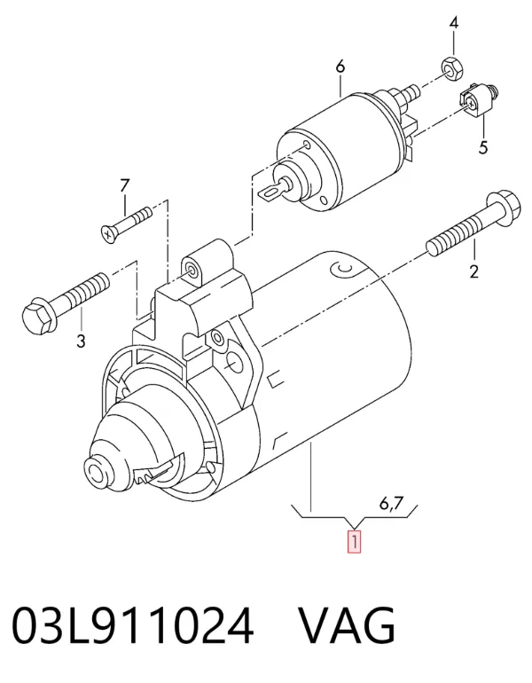 Стартер 03L911024 VAG