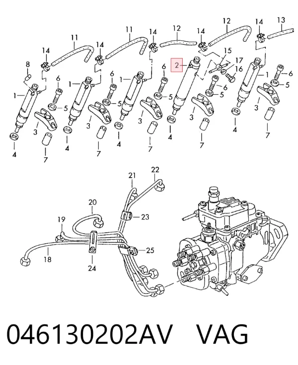 Топливные форсунки 046130202AV VAG