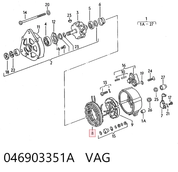 Обмотка генератора 046903351A VAG
