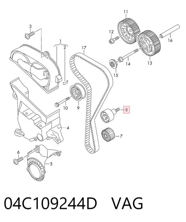 Паразитный ролик ГРМ 04C109244D VAG