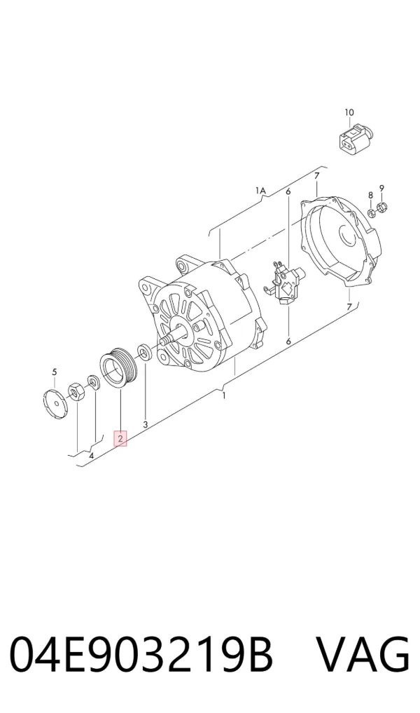 Шкив генератора 04E903219B VAG