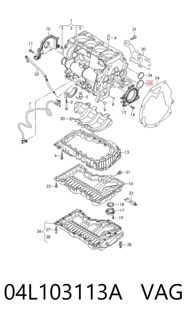 Заглушка ГБЦ 04L103113A VAG