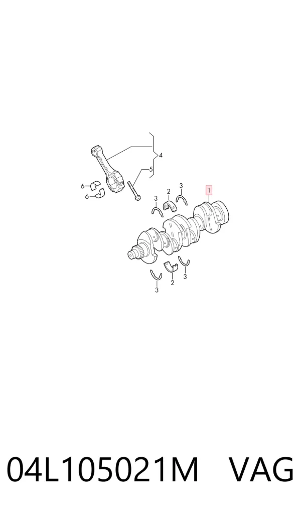 Коленвал 04L105021M VAG