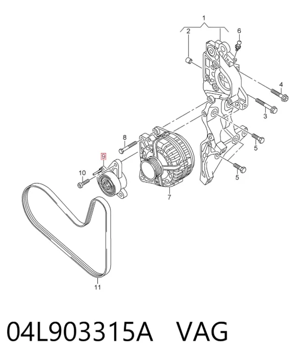 Натяжитель приводного ремня 04L903315A VAG
